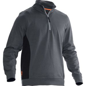 Jobman 5401 Sweatshirt met rits - Maat XL - Grijs/Zwart