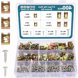 400Pcs U Clip Moer Met Schroef Assortiment Kit Bevestigingsmiddelen Voor Bumper Dash Deur Panel Interieur