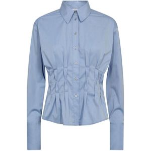 Co'Couture - Poppy CC Plooi Taille Blouse - Blauw - Overhemden