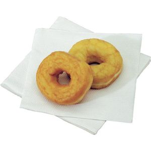 Servet, Papier, 1-laags, 33x33cm, wit, 4500 stuks (9 pak a 500 stuks)