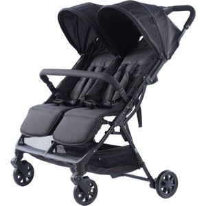 Novi Baby® Foss Go Duobuggy - All Black - Geschikt tot 15 kg per zitje - Compact opvouwbaar