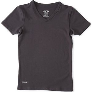 Little Label - t-shirt v-neck - anthracite - maat: 98/104 - bio-katoen