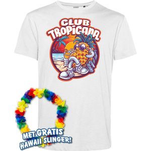 T-shirt Tropical Holiday | Toppers in Concert 2024 | Club Tropicana | Hawaii Shirt | Ibiza Kleding | Wit | maat S