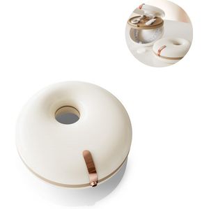 1 stuk - SWGOTA Gebitsbakje - Beugelbakje - Dubbellaags - Reinigingsborstel - Geschikt voor het opbergen van beugels, kunstgebitten en valse tanden - Room