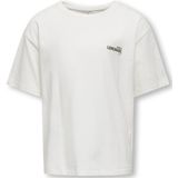 ONLY KOGHELEN LIFE LOOSE TEE JRS NOOS Meisjes T-shirt - Cloud Dancer Lemonade