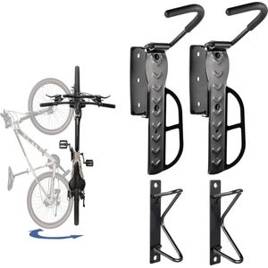 Fietswandhouder voor garage - Draaibaar - Ruimtebesparend - MTB & racefiets - 2 stuks