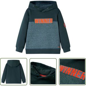 vidaXL Kinderkleding - Kindertrui - Kindertrui met capuchon 92 donkergroen - Meisjestrui - Jongenstrui - Groene Trui