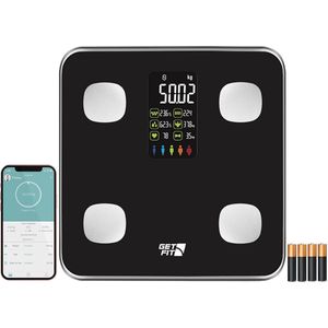 Digitale Smart Body Fat Weegschaal - Lichaamssamenstelling Monitor met Gratis Apps - Zwart