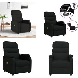 vidaXL Massagestoel elektrisch stof zwart - Massagestoel - Massagestoelen - Zitstoel - Leunstoel
