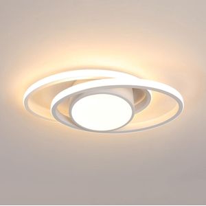 Delaveek-Ronde Moderne LED Plafondlamp-39W-Warm wit 3000K-Lengte 39CM-Metaal & Acryl