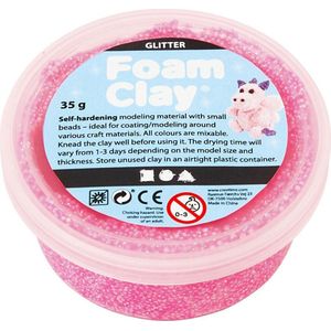Foam Clay®, roze, glitter, 35gr