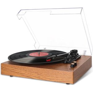 Bluetooth Platenspeler met Dubbele Stereo Luidsprekers - Draadloze 3 Snelheden 33/45/78 RPM