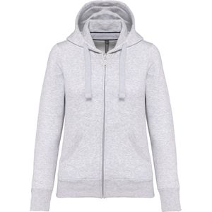 Kariban Damessweater met rits en capuchon K464 - Ash Heather - M