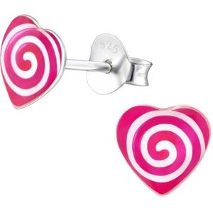 Aramat Jewels Oorbellen - Trendy Zilveren Oorbellen Hartje: Tijdloos en Chic! - Zilver - Vrouwen - Kinderen - 7