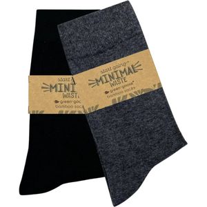 green-goose® Bamboe Herensokken | Maat 39-44 | 2 Paar | Zwart en Groen | 85% Bamboe | Zacht, Ademend en Hypoallergeen