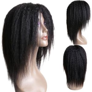 Frazimashop-Braziliaanse Remy pruik- kinky steil pruik 12 inch - echte menselijke haren - real human hair non lace wig