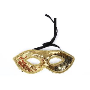 Venetiaans Masker Goud - Pailletten - One Size - Een Stuk