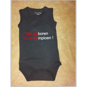 Rompertje kampioen, Kampioens rompertje, Rompertje met tekst, Bedrukt rompertje, Baby, Kampioen, Zwart rompertje ,