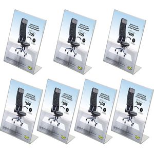 7  Pack Folderhouder A4 acryl staand / kaarthouder A4 acryl/ Menukaarthouder L-model A4 / tafelstandaard / kaarthouder portrait a4