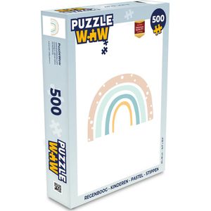 Puzzel Regenboog - Kinderen - Pastel - Stippen - Baby - Legpuzzel - Puzzel 500 stukjes