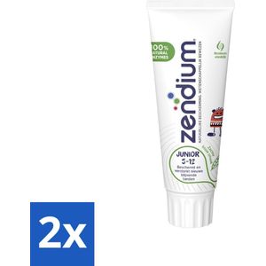 2 x Zendium Tandpasta Junior 75 ml - Tandpasta Voor Kinderen - Tandenpoetsen - Gezonde Tanden - Melktanden - Volwassen Tanden