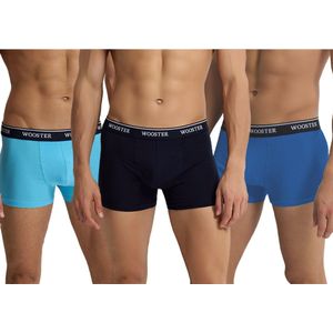 3-Pack Heren Boxershorts - Marineblauw-Blauw-Lichtblauw - Maat S