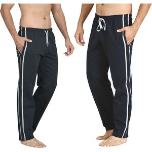 Pierre Calvini - Joggingbroek Heren - 2 Pack - Navy Antraciet - M - Pyjama Heren - Joggingbroek Heren Rechte Pijp - Trainingsbroek Heren - Huispak Heren