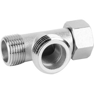 2 stuks Omschakelklep Rechte Tanden 3/8 ""En Side Tanden 1/2"" Drie Manier Connector Klep Koper vernikkeld Connector