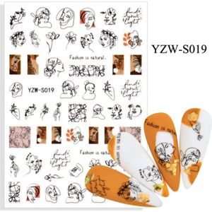 Hiden - Minimalism Art Nail stickers - Nail Art - Decoraties - Water transfer Nagel stickers - Beauty & Make-up - Nagelvormen - Nail Art tools - Drawing Style - 019