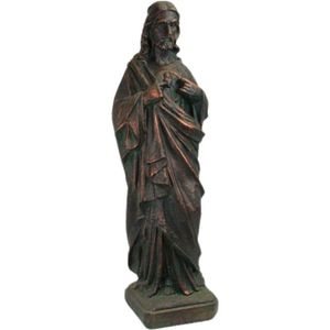 Jezus - MGO Beeld - Christelijk Geloof - Kerk Beelden - Jezus Christus - Religie Katholiek - Standbeeld - Groot Sculptuur - Bronzen Kleur - 27x21x82