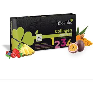 Biostile – Collageen Complet – 8600 mg Gehydrolyseerd Collageen - 4 soorten verschillende Collageen – Vitamine C – 30 Zakjes