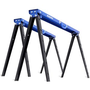 WORKPRO WP289025 Heavy-Duty Schragen Tot 200 kg Draagvermogen – In Hoogte Verstelbaar en Opvouwbaar (1 schraag)