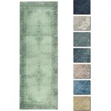 Kelim Vintage Tapijt Woonkamer Groen 80 X 145 cm, Modern Laagpolig Vloerkleed, Superzacht, Machinewasbaar