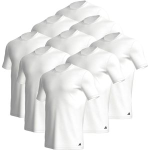 Set van 9 adidas T-shirts met ronde hals, herenondershirt, ronde hals, katoen, duurzaam