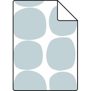 Proefstaal ESTAhome behang grafisch motief lichtblauw en wit - 26,5 x 21 cm - 139088-S