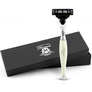 Haryali London 3 Edge scheermes voor mannen en vrouwen - Ergonomisch herbruikbaar scheermes - Scheermes voor lichaam en gezicht - Minimalistisch scheermes voor mannen - Ivoor