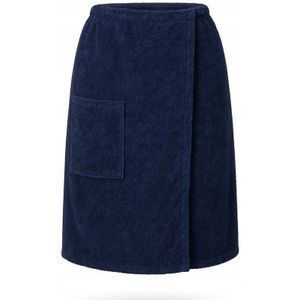 VitalHome Saunakilt Terry Donkerblauw 60x150cm met Klittenband