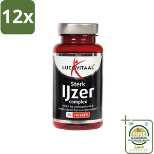 Lucovitaal - Mineralen - Sterk IJzer Complex - 60 Tabletten - Voordeelverpakking - 12 stuks - Energieboost - Weerstand verhogen
