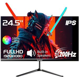 Gaming Monitor – Computer Scherm – Pc Display – Curved Monitor – Frameless Beeldscherm �– 24,5 Inch – 200Hz Verversingssnelheid – Full HD 1080p IPS Panel