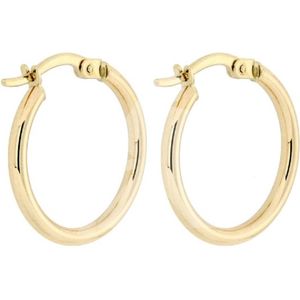 14k gouden oorringen 24mm - gouden oorringen - geel goud - diameter van 24 millimeter