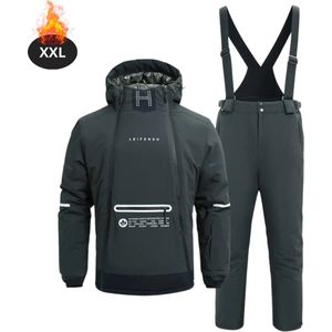 Livano Skipak - SkiBroek - Skijas - Ski Suit - Wintersport - Heren - 2-Delig - Grijs - Maat S
