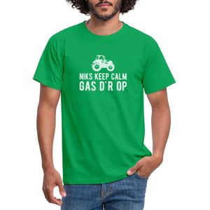 Niks Keep Calm Gas D'r Op Tractor T-Shirt Heren