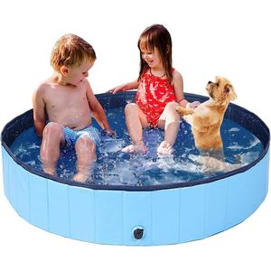 Opvouwbaar PVC Honden Zwembad Antislip Stevig - Blauw - 80 * 30 Hondenbad