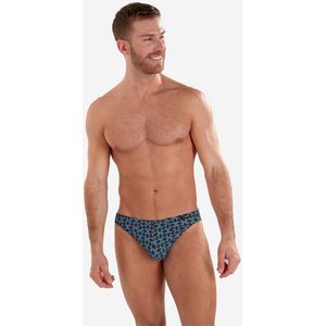 HOM - Aloys - Comfort Micro Briefs - Blauw - Lotusprint geïnspireerd op Egyptische kunst