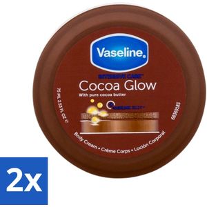 Vaseline - Cocoa Glow - Bodycrème - Stralende Huid - 75 ml - Voordeelverpakking - 2 stuks