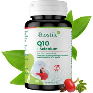 Biostile – Q10 + Selenium – Microingekapseld – Ondersteunt Energieproductie – 30 Capsules