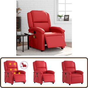 vidaXL Massagestoel - Verstelbaar - Kunstleer - Rood Massagestoel - Elektrische Fauteuil - Massage - Relaxstoel - Ergonomische Stoel