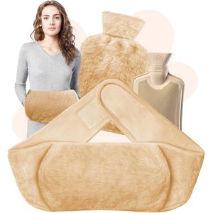 3-in-1 Warmwaterkruik voor Pijnverlichting - Ideaal voor Nek, Schouders, Rug en Taille - 1,2 L Overtrek - Perfect voor Volwassenen en Kinderen