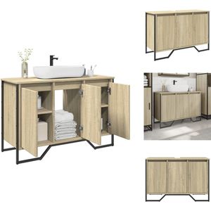 vidaXL Badkamer Wastafelkast - Badkamer Wastafelkasten - Wastafelkast - Badkamer Wastafel Kast - Wastafelkast 91x35x60 cm bewerkt hout sonoma eikenkleurig