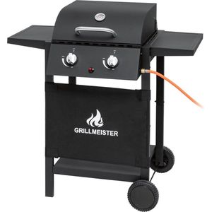 Gas bbq barbecue- met zijbrander- tafelmodel-zwart-met wielen-hoge kwaliteit